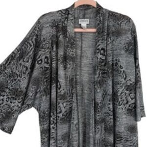 Chicos traveler | Elegant Black and Gray Women's open front cardigan